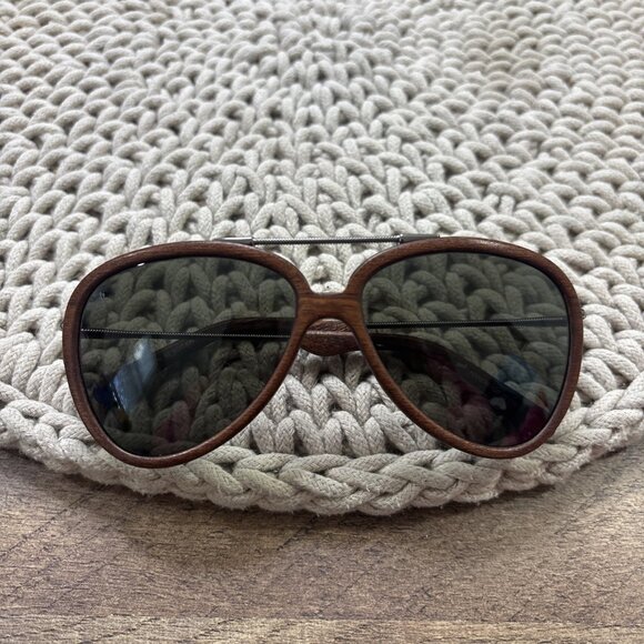 Web Eyewear Polarized Wood Grain Aviator Sunglasses 50th Anniversary Collection - Picture 1 of 10